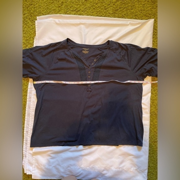 Northcrest 3X navy blue quarter sleeve t-shirt - Picture 6 of 11